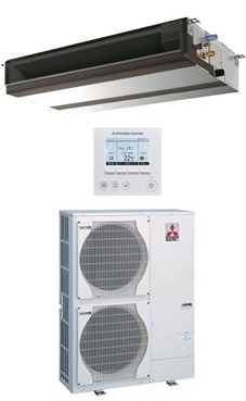 MITSUBISHI-ELECTRIC Split conductos Mr.Slim serie POWER INVERTER PEZS-125YJA con mando programador PAR-31MAA